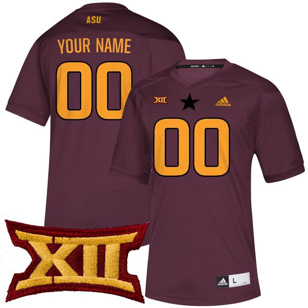 Custom Arizona State Sun Devils Jersey Name and Number College Football Maroon Game Stitched