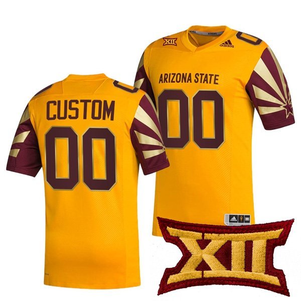 Custom Arizona State Sun Devils Jersey Name and Number College Football Gold Premier Stitched