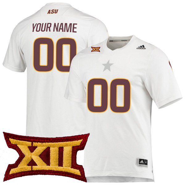 Custom Arizona State Sun Devils Jersey Name and Number College Football White Aeroready Stitched