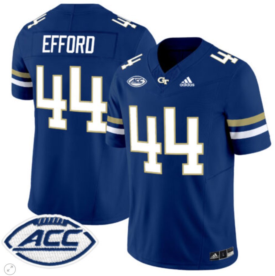 Kyle Efford Jersey #44 Georgia Tech Yellow Jackets Vapor Limited Football Navy