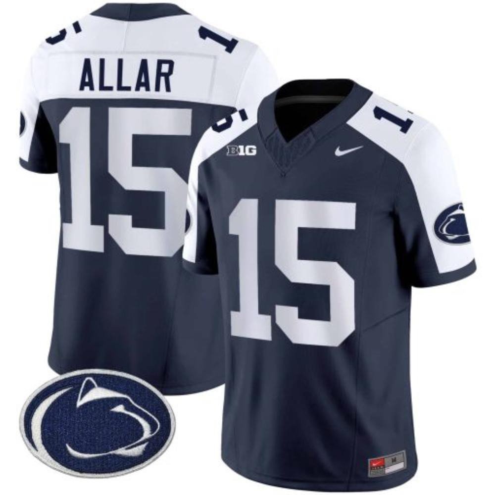 Drew Allar Jersey #15 Penn State Nittany Lions Vapor Stitched Navy Altern