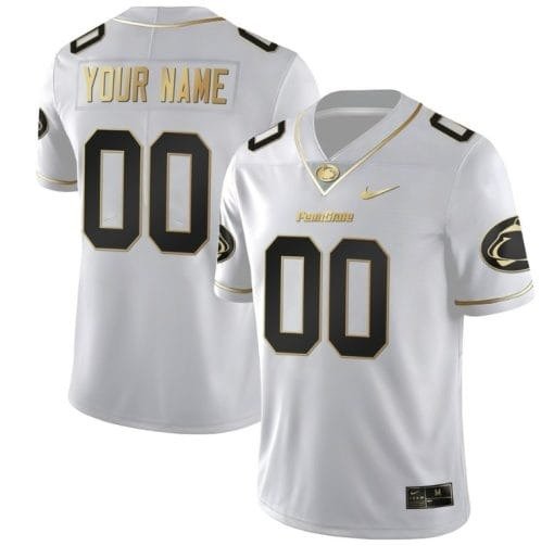 Custom Penn State Nittany Lions Jersey Name and Number College Football All Stitched White Gold