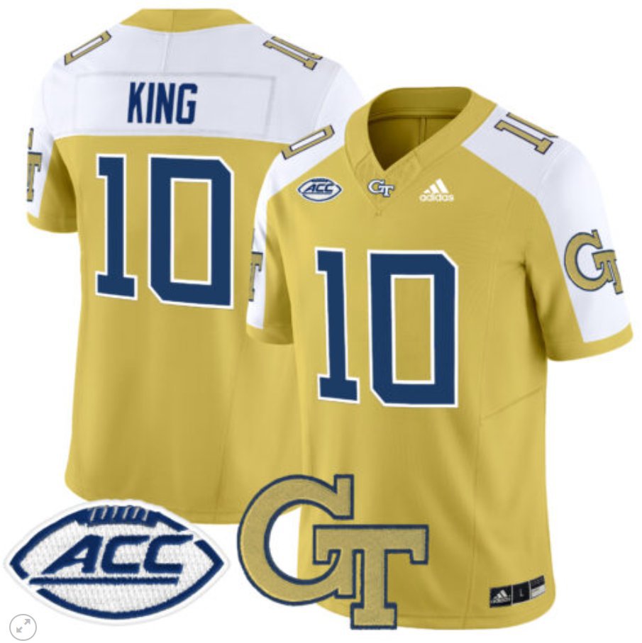 Haynes King Jersey #10 Georgia Tech Yellow Jackets Vapor Limited Football Gold Alternate