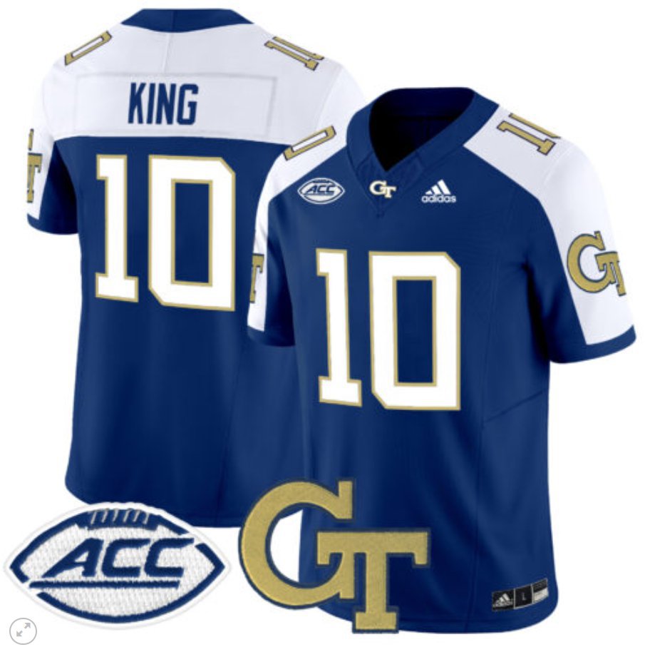 Haynes King Jersey #10 Georgia Tech Yellow Jackets Vapor Limited Football Navy Alternate