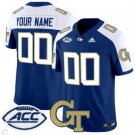Custom Georgia Tech Yellow Jackets Jersey Name and Number Vapor Limited Football Navy Alternate