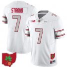 CJ Stroud Jersey #7 Ohio State Buckeyes Football Stitched Ohio Map Patch White
