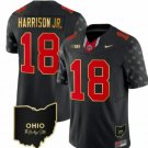 Ohio State Buckeyes Marvin Harrison Jr Jersey #18 College Black Gold Trim