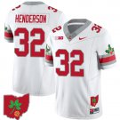 TreVeyon Henderson Jersey #32 Ohio State Buckeyes Football Ohio Map Patch White Style 2