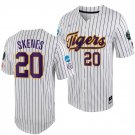 LSU Tigers Paul Skenes Jersey 2023 College World Series White Purple #20 NCAA Baseball