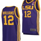 KJ Williams Jersey #12 LSU Tigers College Basketball Purple
