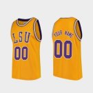 Lsu Tigers Jersey Name and Number Customizable College Basketball Jerseys Replica Gold
