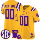 Custom LSU Tigers Jersey Name and Number 2024 Louisiana Patch Vapor Limited Football Gold