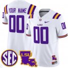 Custom LSU Tigers Jersey Name and Number 2024 Louisiana Patch Vapor Limited Football White
