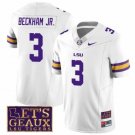Lsu Tigers Odell Beckham Jr Jersey #3 College Football Let’s Geaux Patch Stitched White