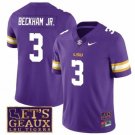 Lsu Tigers Odell Beckham Jr Jersey #3 College Football Let’s Geaux Patch Stitched Purple