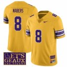 Lsu Tigers Malik Nabers Jersey #8 College Football Let’s Geaux Patch Stitched Yellow
