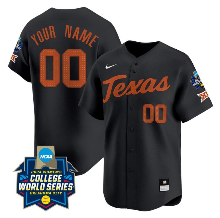 Custom Texas AM Aggies Jersey 2024 College World Series Champions Vapor Premier Baseball Black