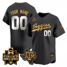 Custom Texas AM Aggies Jersey 2024 College World Series Vapor Premier Limited Black Gold