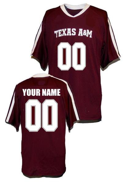 Custom Texas AM Aggies Jersey Name and Number NCAA College Football Red