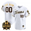 Custom Texas AM Aggies Jersey 2024 College World Series Champions Vapor Premier White Gold