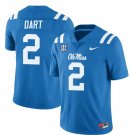 Ole Miss Rebels Jaxson Dart Jersey #2 College Football All Stitched Light Blue