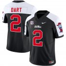 Jaxson Dart Jersey #2 Ole Miss Rebels Football Vapor Limited All Stitched Black Alternate