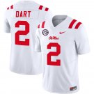 Jaxson Dart Jersey #2 Ole Miss Rebels Football Vapor Limited All Stitched White
