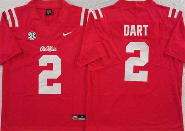 Ole Miss Rebels #2 Jaxson Dart Jersey Red F.U.S.E. Limited Football Game
