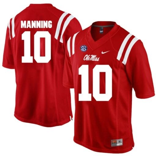Ole Miss Rebels #10 Eli Manning Red NCAA College Football Jersey