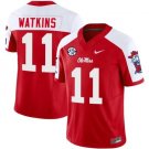 Jordan Watkins Jersey #11 Ole Miss Rebels Football Vapor Limited All Stitched Red Alternate