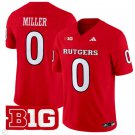 Dymere Miller Jersey #0 Rutgers Scarlet Knights Vapor Limited Football Red
