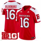 Athan Kaliakmanis Jersey #16 Rutgers Scarlet Knights Vapor Limited Football Red Alternate