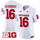 Athan Kaliakmanis Jersey #16 Rutgers Scarlet Knights Vapor Limited Football White