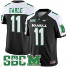 Stone Earle Jersey #11 Marshall Thundering Herd Vapor Limited Football Black Alternate