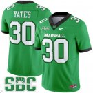 Jaden Yates Jersey #30 Marshall Thundering Herd Vapor Limited Football Kelly Green
