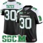 Jaden Yates Jersey #30 Marshall Thundering Herd Vapor Limited Football Black Alternate