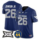 Justin Johnson Jr Jersey #26 West Virginia Mountaineers 2024 Vapor Honor Jerry West Stitched Navy