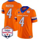 Maddux Madsen Jersey #4 Boise State Broncos 2025 Fiesta Bowl Patch Vapor Orange Alternate