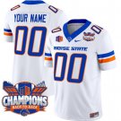 Custom Boise State Broncos Jersey Back To Back Champions Football White