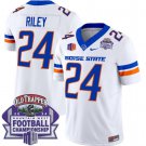 Dylan Riley Jersey #24 Boise State Broncos 2024 Championship Vapor White