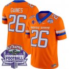 Sire Gaines Jersey #26 Boise State Broncos 2024 Championship Vapor Orange