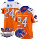 Dylan Riley Jersey #24 Boise State Broncos Back To Back Champions Orange Alternate