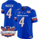 Maddux Madsen Jersey #4 Boise State Broncos Back To Back Champions Royal
