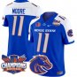 Kellen Moore Jersey #11 Boise State Broncos Back To Back Champions Royal Alternate