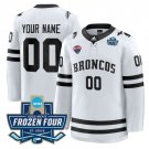 Custom Western Michigan Broncos Jersey 2025 Frozen Four Patch Stitched White