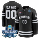 Custom Western Michigan Broncos Jersey 2025 Frozen Four Patch Stitched Black