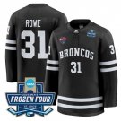 Cameron Rowe Jersey #31 Western Michigan Broncos 2025 Frozen Four Patch Stitched Black