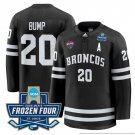Alex Bump Jersey #20 Western Michigan Broncos 2025 Frozen Four Patch Stitched Black