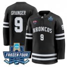 Luke Grainger Jersey #9 Western Michigan Broncos 2025 Frozen Four Patch Stitched Black