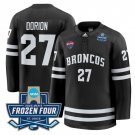 Dan Dorion Jersey #27 Western Michigan Broncos 2025 Frozen Four Patch Stitched Black